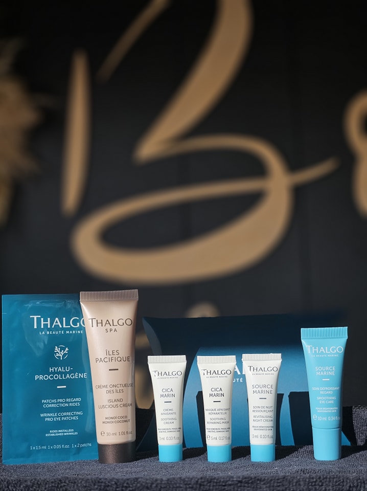 Produits Thalgo sur fond élégant